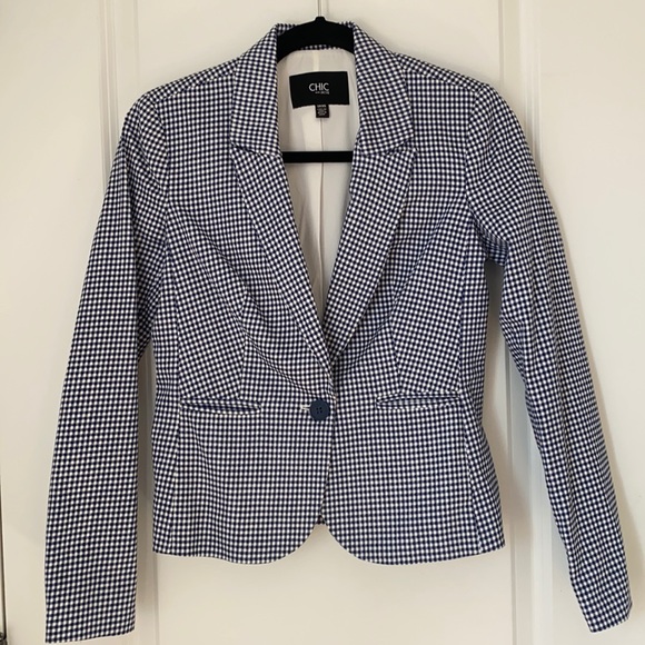 Jacob tailor blue and white suit jacket - Picture 1 of 4